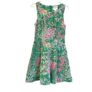 Anthropologie Maeve Dress Verbena Lace Floral Green Sequin Spring Size 2